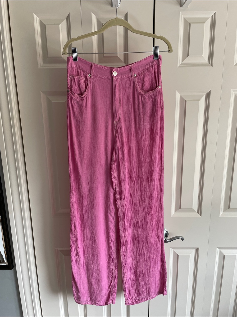 Zara Bubblegum Pink Wide-Leg Pants